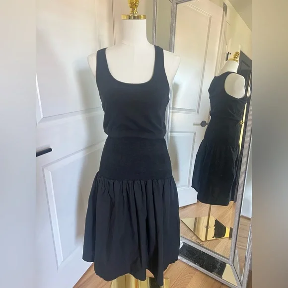 Nation LTD Black Sahar Midi Cotton Smocked-Waist Dress - Picture 3 of 6